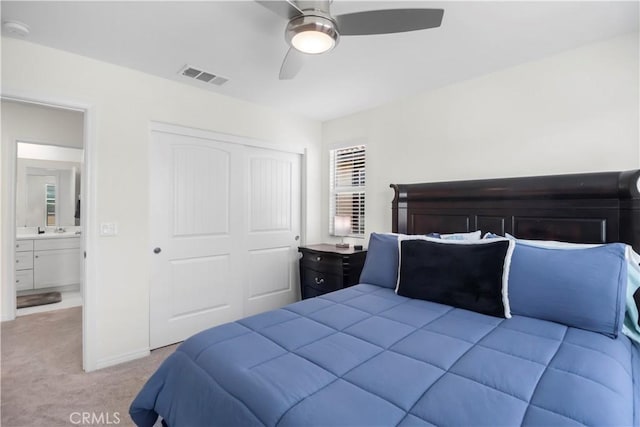 7911 Cold Creek St, Riverside, CA 92507 - carpeted bedroom with a closet and a ceiling fan