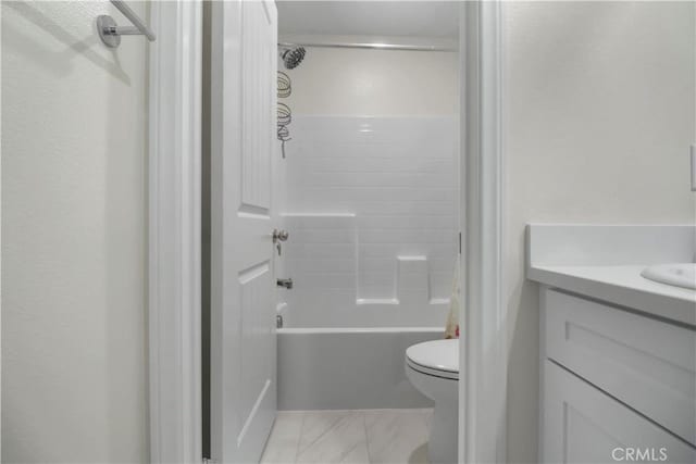 7911 Cold Creek St, Riverside, CA 92507 - full bathroom with vanity, bathing tub / shower combination, and marble finish floors