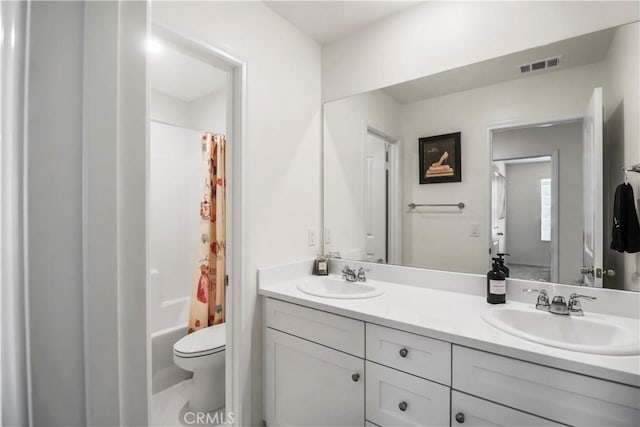7911 Cold Creek St, Riverside, CA 92507 - full bathroom with double vanity and shower / tub combo with curtain