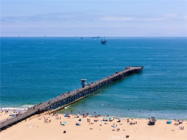 805 Ocean Ave Unit 6, Seal Beach, CA 90740 - water view featuring a pier and local beach