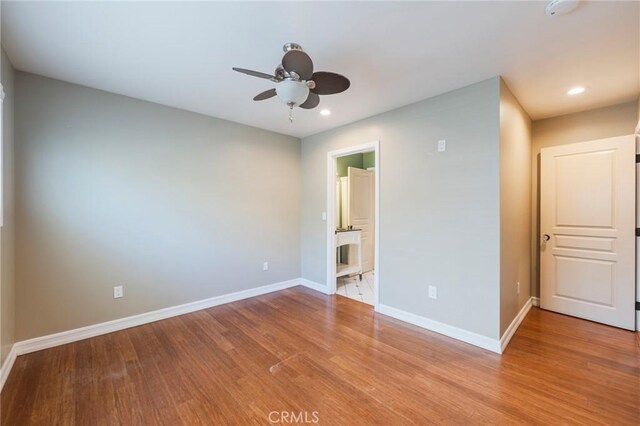 805 Ocean Ave Unit 6, Seal Beach, CA 90740 - empty room featuring ceiling fan, light wood-style floors, recessed lighting, and a smoke detector