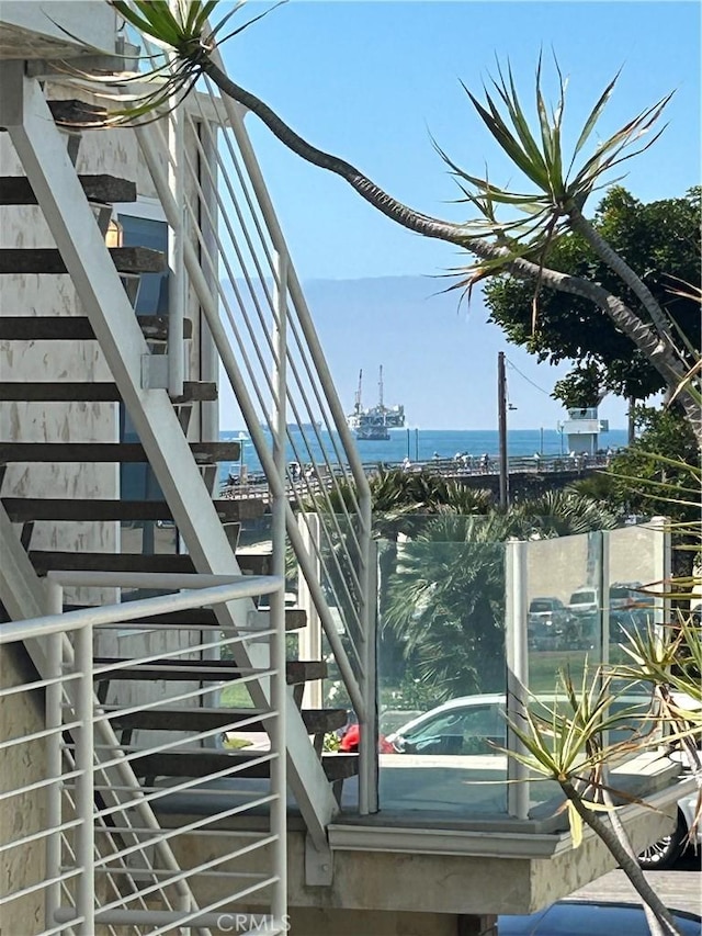 805 Ocean Ave Unit 6, Seal Beach, CA 90740 - staircase featuring a water view