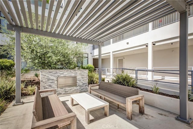 399 E Del Mar Blvd Unit 110, Pasadena, CA 91101 - view of patio / terrace with an outdoor hangout area and a pergola