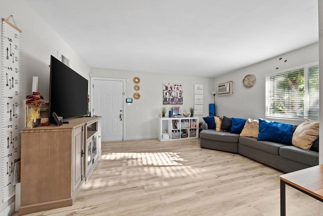 1280 W Main St Unit 42, El Cajon, CA 92020 - living area with an AC wall unit and light wood-style floors