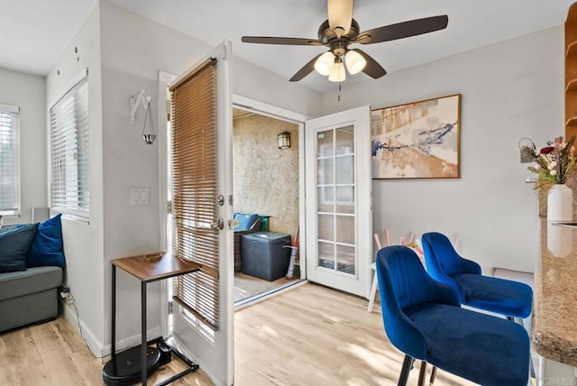 1280 W Main St Unit 42, El Cajon, CA 92020 - sitting room with wood finished floors and a ceiling fan