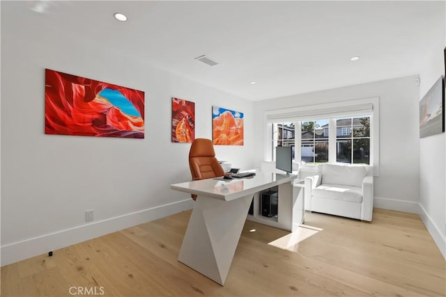 1954 Port Locksleigh Pl, Newport Beach, CA 92660 - home office with light wood-style floors and recessed lighting
