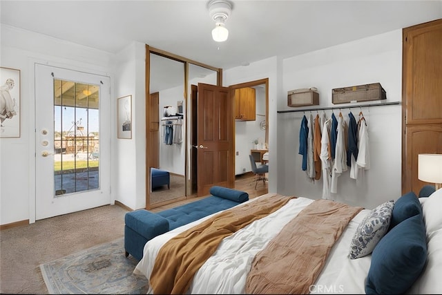 16912 Danbury Ave, Hesperia, CA 92345 - bedroom with access to outside, carpet flooring, and a closet