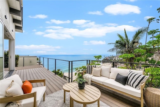 32015 Point Pl, Laguna Beach, CA 92651 - balcony with outdoor lounge area and a water view