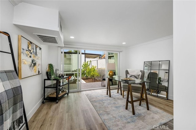 32015 Point Pl, Laguna Beach, CA 92651 - office space with wood finished floors, crown molding, and recessed lighting
