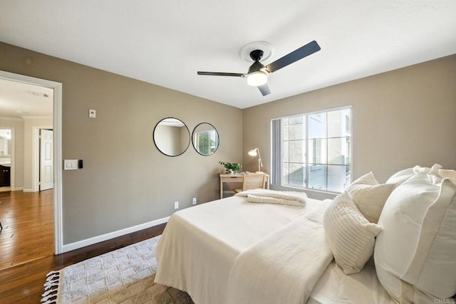 3078 Broadway Unit 210, San Diego, CA 92102 - bedroom featuring wood finished floors and a ceiling fan