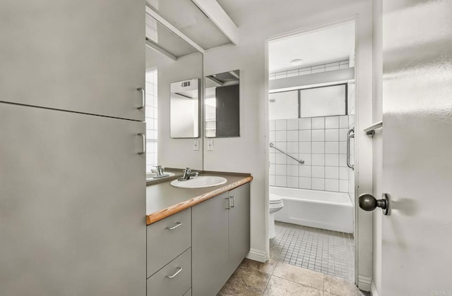 3112 N Mountain View Dr, San Diego, CA 92116 - bathroom featuring vanity, bathing tub / shower combination, and tile patterned flooring