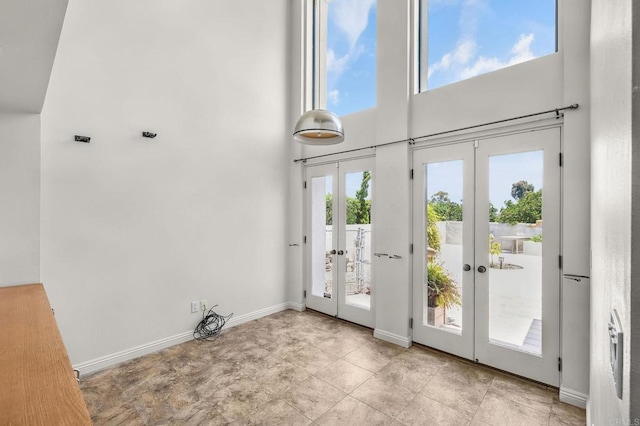 3112 N Mountain View Dr, San Diego, CA 92116 - doorway featuring french doors and a towering ceiling