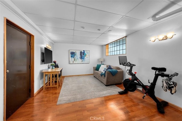 220 S Prospect Ave Unit 9, Redondo Beach, CA 90277 - workout area featuring wood finished floors and a paneled ceiling
