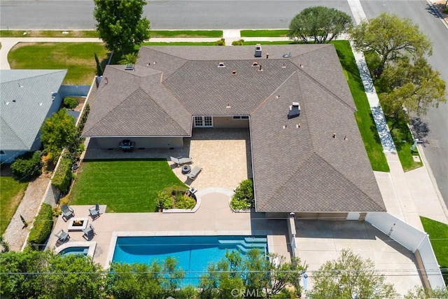 1831 Cockscrow Ln, North Tustin, CA 92705 - aerial view of property and surrounding area with a pool