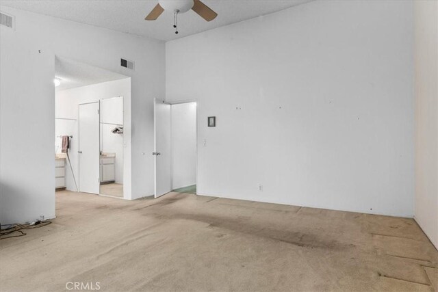 406 Genoa St Unit A, Monrovia, CA 91016 - unfurnished room featuring carpet flooring, a ceiling fan, and lofted ceiling