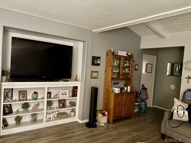 13722 Red Hill Ave Unit 20, Tustin, CA 92780 - sitting room featuring wood finished floors and beam ceiling