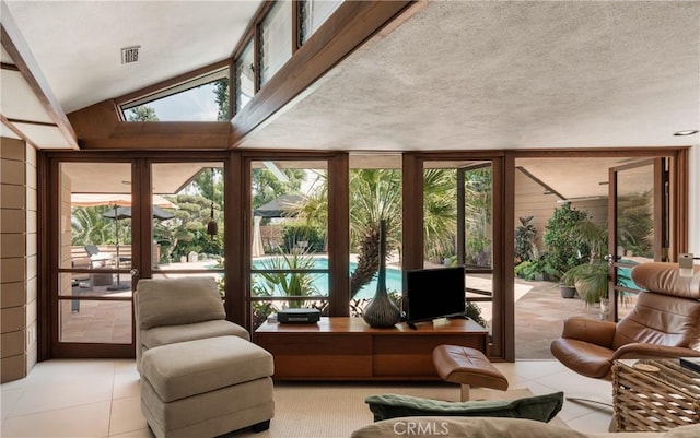 1501 Clearview Ln, North Tustin, CA 92705 - sunroom with lofted ceiling and a skylight