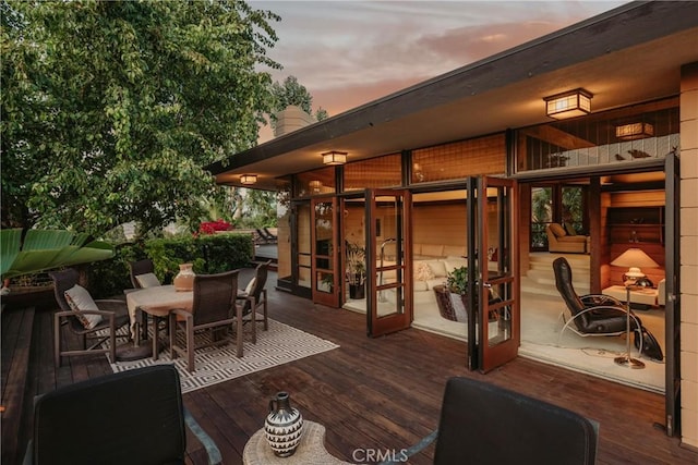 1501 Clearview Ln, North Tustin, CA 92705 - wooden terrace featuring outdoor dining area