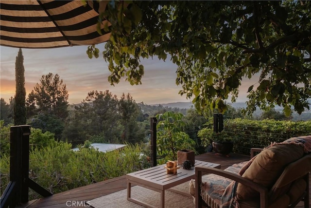 1501 Clearview Ln, North Tustin, CA 92705 - view of deck at dusk