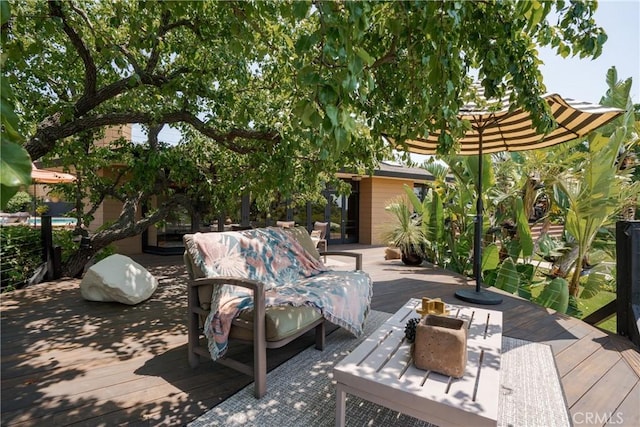 1501 Clearview Ln, North Tustin, CA 92705 - view of patio featuring a wooden deck and outdoor lounge area