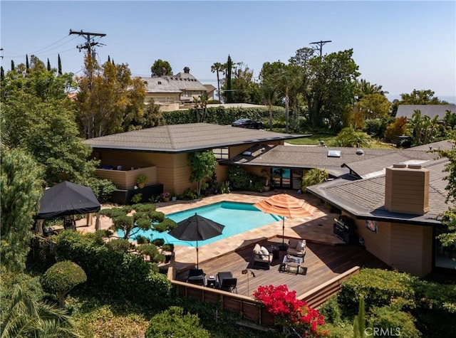 1501 Clearview Ln, North Tustin, CA 92705 - swimming pool featuring a wooden deck