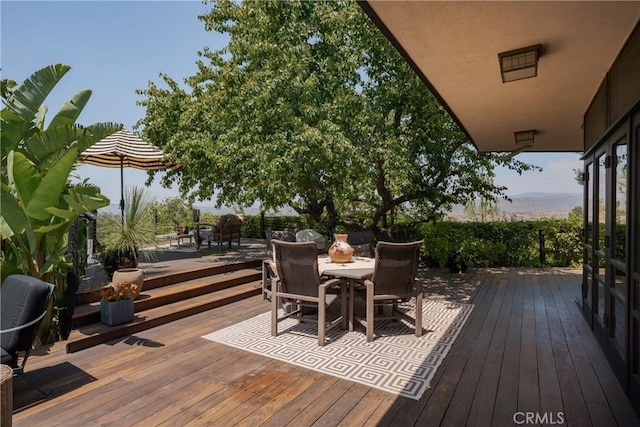 1501 Clearview Ln, North Tustin, CA 92705 - wooden terrace featuring outdoor dining space