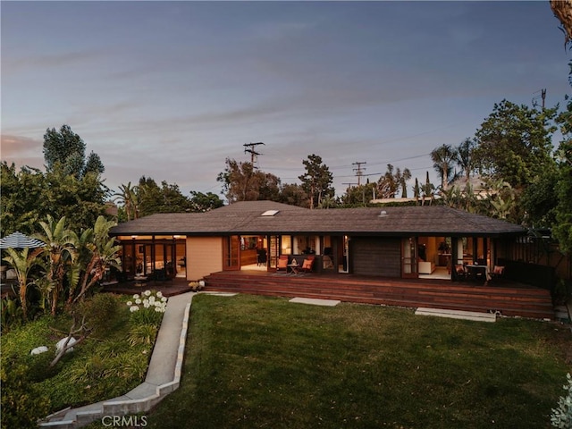 1501 Clearview Ln, North Tustin, CA 92705 - back of property featuring a yard and a deck