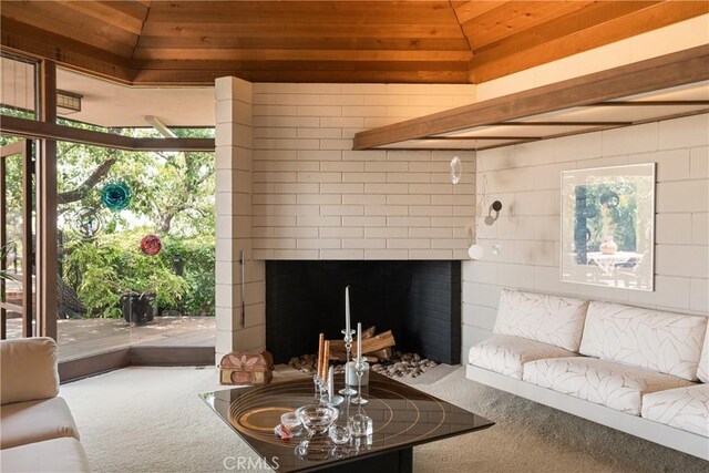 1501 Clearview Ln, North Tustin, CA 92705 - living room with carpet and a fireplace