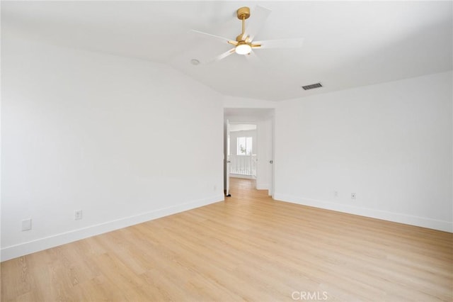 7 Gatewood Dr, Aliso Viejo, CA 92656 - unfurnished room featuring a ceiling fan, light wood finished floors, and vaulted ceiling