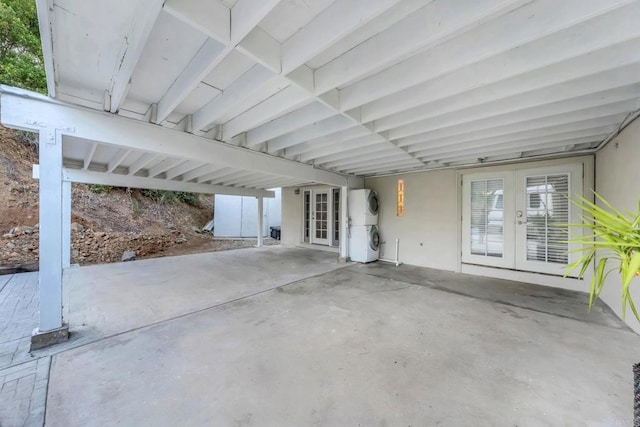 10150 Sierra Madre Rd, Spring Valley, CA 91977 - view of patio featuring french doors, a carport, and water heater