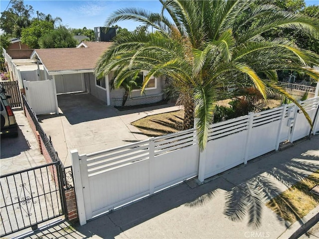 13886 Paxton St, Pacoima, CA 91331 - view of front of property with a gate, driveway, and a fenced front yard