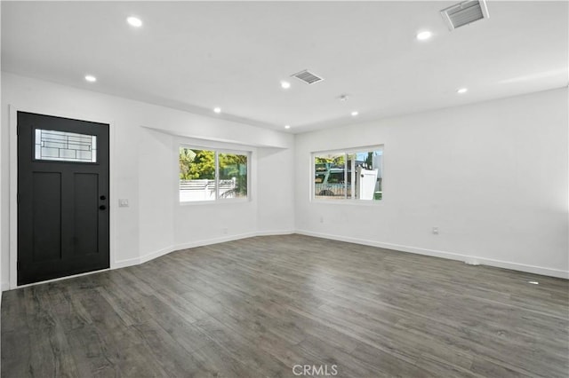 13886 Paxton St, Pacoima, CA 91331 - foyer with recessed lighting and dark wood-style floors