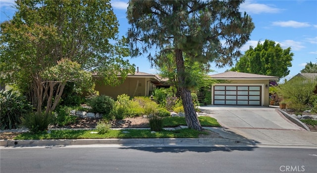 17248 Barneston Ct, Granada Hills, CA 91344 - view of front facade with concrete driveway, an attached garage, and stucco siding