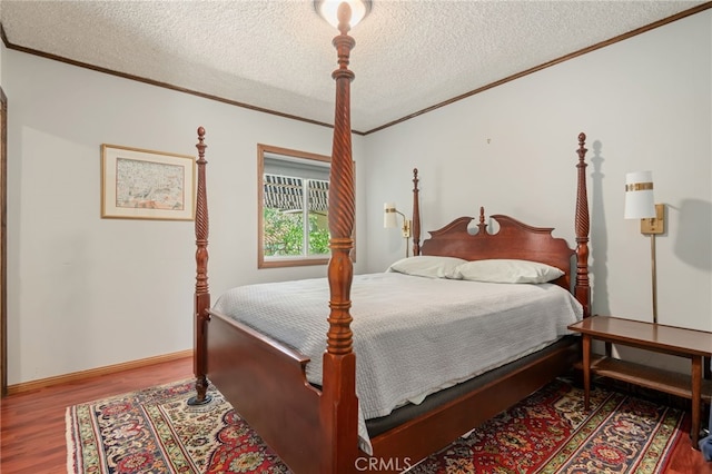 17248 Barneston Ct, Granada Hills, CA 91344 - bedroom with ornamental molding, wood finished floors, and a textured ceiling