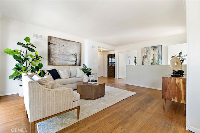 14819 San Feliciano Dr, La Mirada, CA 90638 - living room with wood finished floors and crown molding