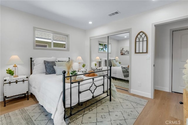 5621 E Carita St, Long Beach, CA 90808 - bedroom featuring wood finished floors, a closet, and recessed lighting