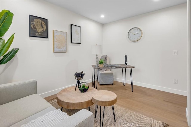 5621 E Carita St, Long Beach, CA 90808 - living area featuring wood finished floors, recessed lighting, and an office area