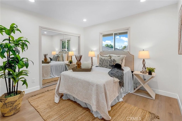 5621 E Carita St, Long Beach, CA 90808 - bedroom with wood finished floors, recessed lighting, and a closet