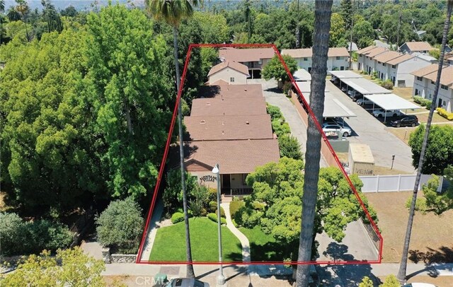 517 E Washington Blvd, Pasadena, CA 91104 - aerial perspective of suburban area with property boundaries highlighted