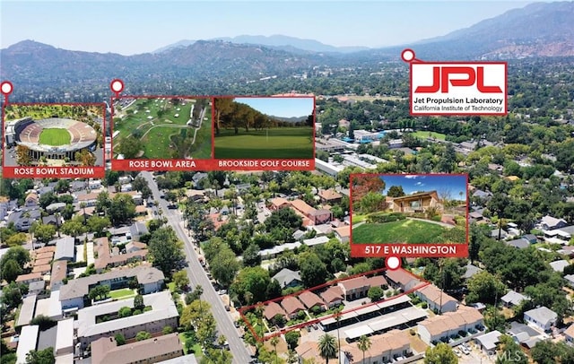 517 E Washington Blvd, Pasadena, CA 91104 - view of property location featuring property parcel outlined and a mountain backdrop