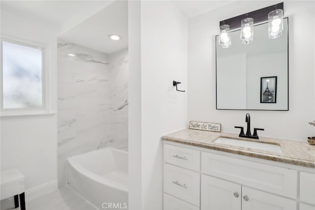23414 Clarendon St, Woodland Hills, CA 91367 - full bathroom with vanity and shower / bathtub combination