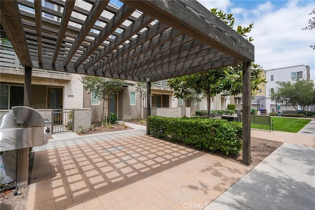 2823 Lily Ln, El Monte, CA 91733 - view of patio featuring a pergola, a gate, and a grill