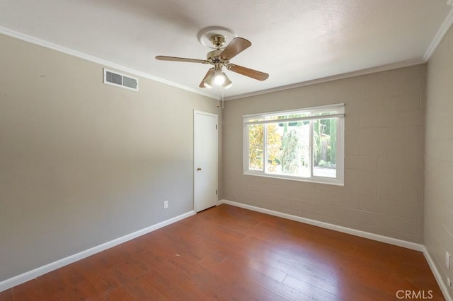 2158 N Ave, Chico, CA 95926 - unfurnished room with ceiling fan, wood finished floors, and ornamental molding