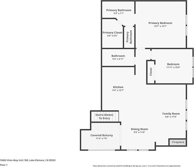 15655 Vista Way Unit 100, Lake Elsinore, CA 92532 - view of floor plan / room layout