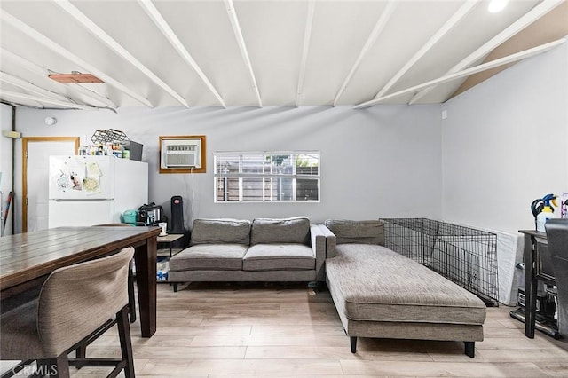 637 N 2nd Ave, Upland, CA 91786 - living area featuring light wood finished floors and a wall unit AC