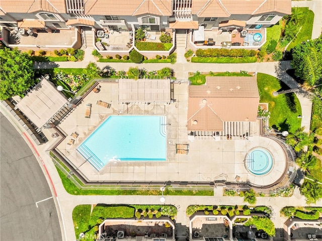 1026 N Turner Ave Unit 223, Ontario, CA 91764 - bird's eye view of a pool area