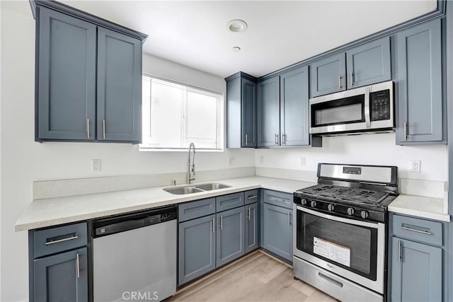 2437 Malabar St, Los Angeles, CA 90033 - kitchen with stainless steel appliances, light wood finished floors, and light countertops