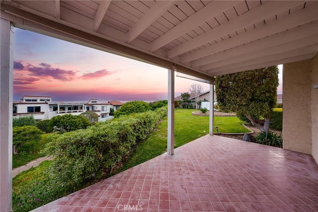 3823 Via Manzana, San Clemente, CA 92673 - patio terrace at dusk with a patio area and a lawn