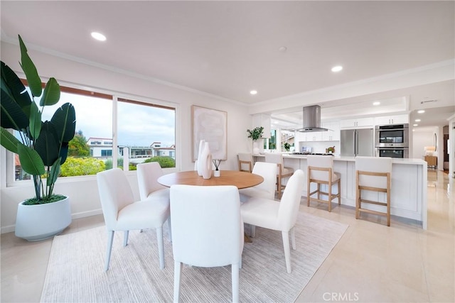 3823 Via Manzana, San Clemente, CA 92673 - dining space with ornamental molding and recessed lighting