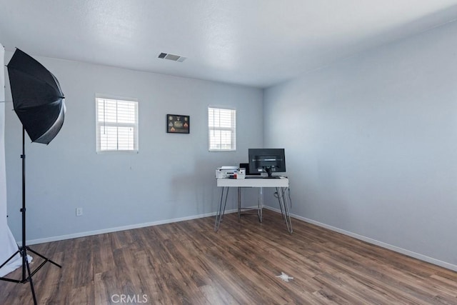14075 Tourmaline St, Hesperia, CA 92344 - office area featuring wood finished floors and baseboards